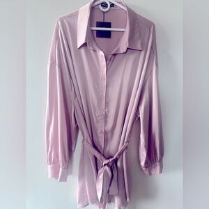 3X Long Sleeve Lilac Waist Sash Tie Blouse by Shein (NWT) Size: 3X